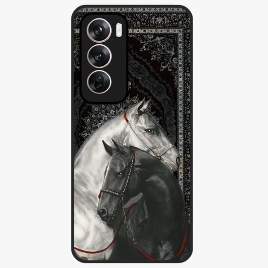 Majestic Ride Legacy Glass Case showing flat back view with powerful automotive inspired artwork and glossy glass finish.