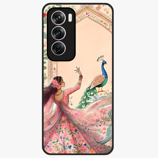 Royal Grace Muse Glass Case showing flat back view with elegant artistic artwork and glossy glass finish.