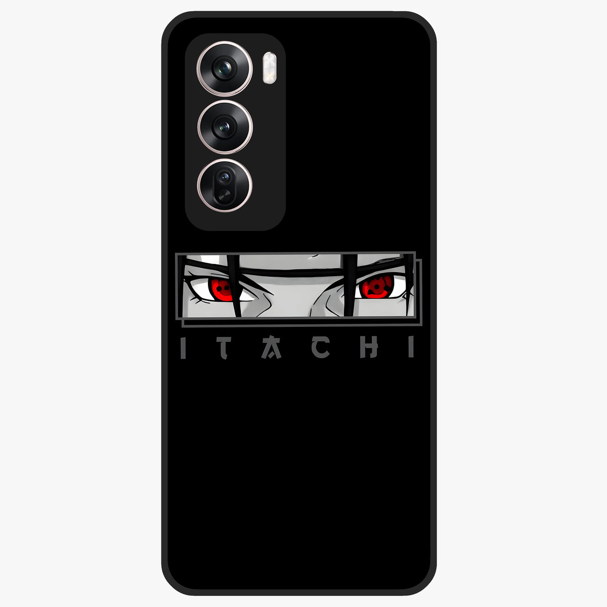 Scarlet Gaze Dominance Glass Case showing flat back view with striking red themed artwork and glossy glass finish.