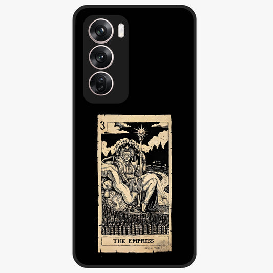 The Empress Glass Case showing flat back view with regal feminine artwork and glossy glass finish.