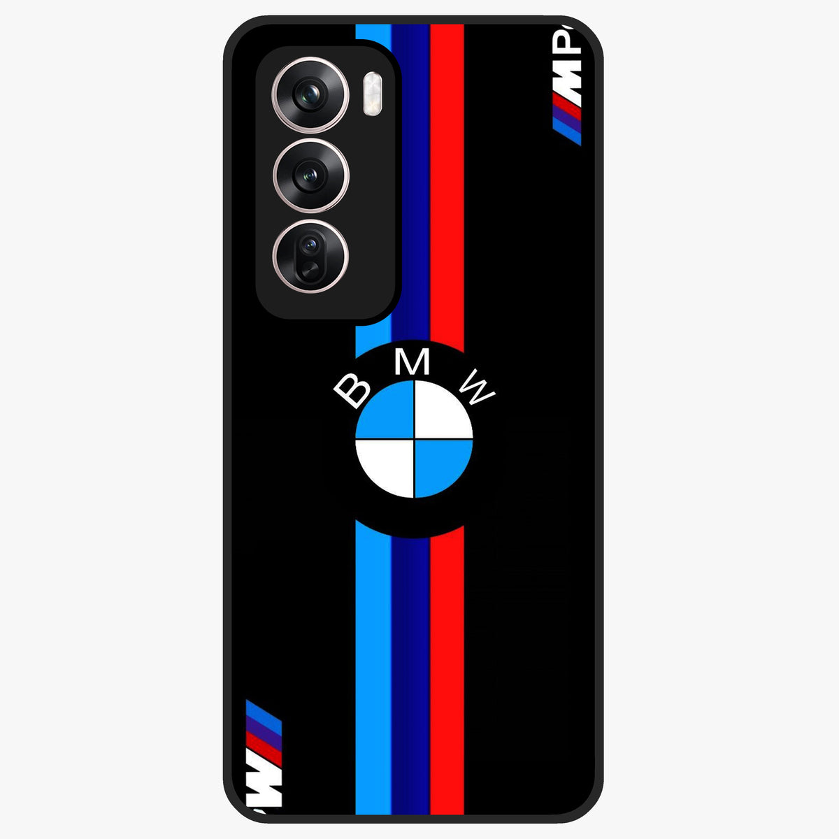 Turbo BMW Beast Glass Case showing flat back view with high performance sports car artwork and glossy glass finish.