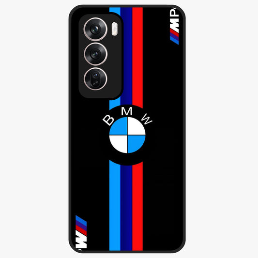 Turbo BMW Beast Glass Case showing flat back view with high performance sports car artwork and glossy glass finish.