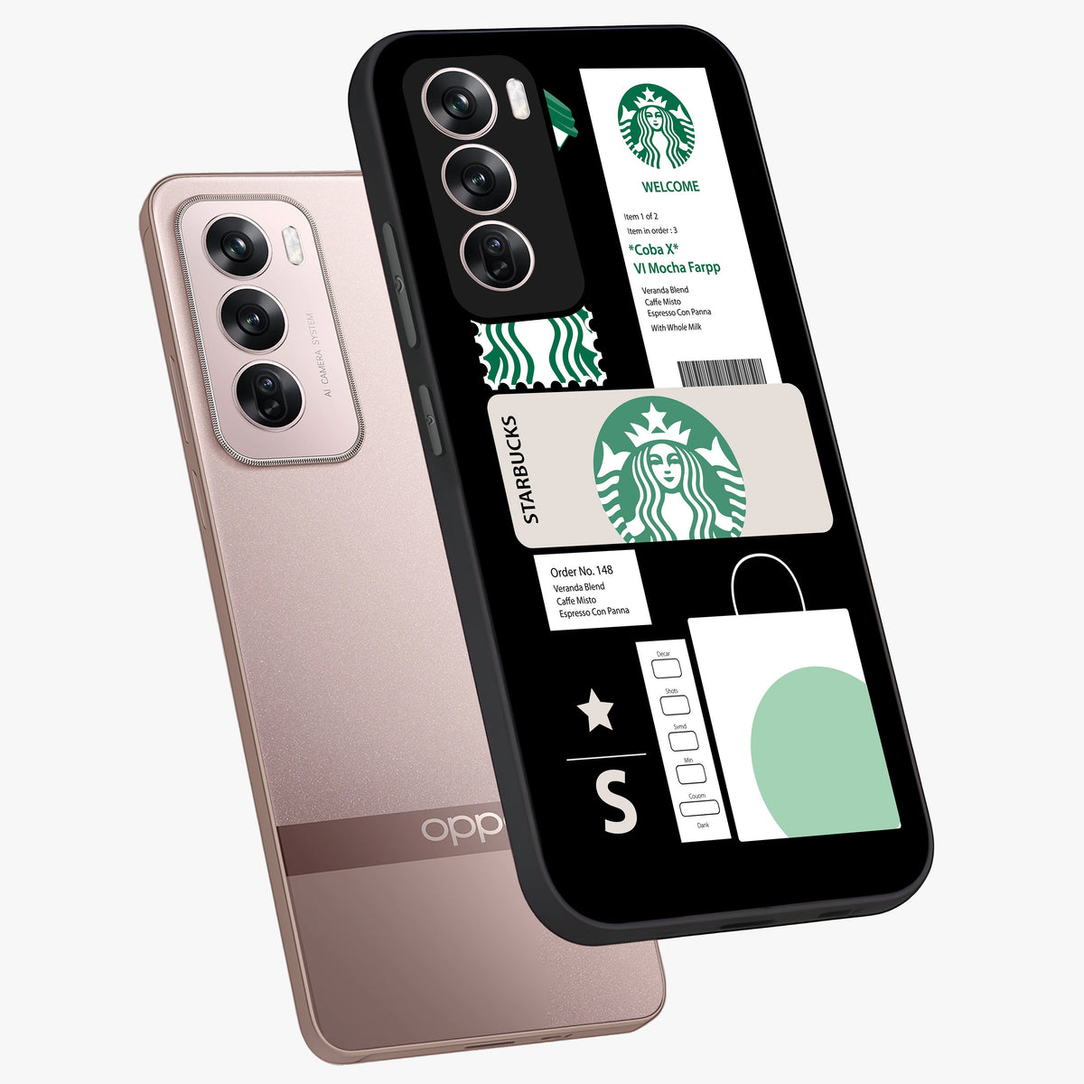 Starbucks Mocha Glass Case displayed in angled mockup highlighting stylish mocha themed design with cozy café aesthetic.