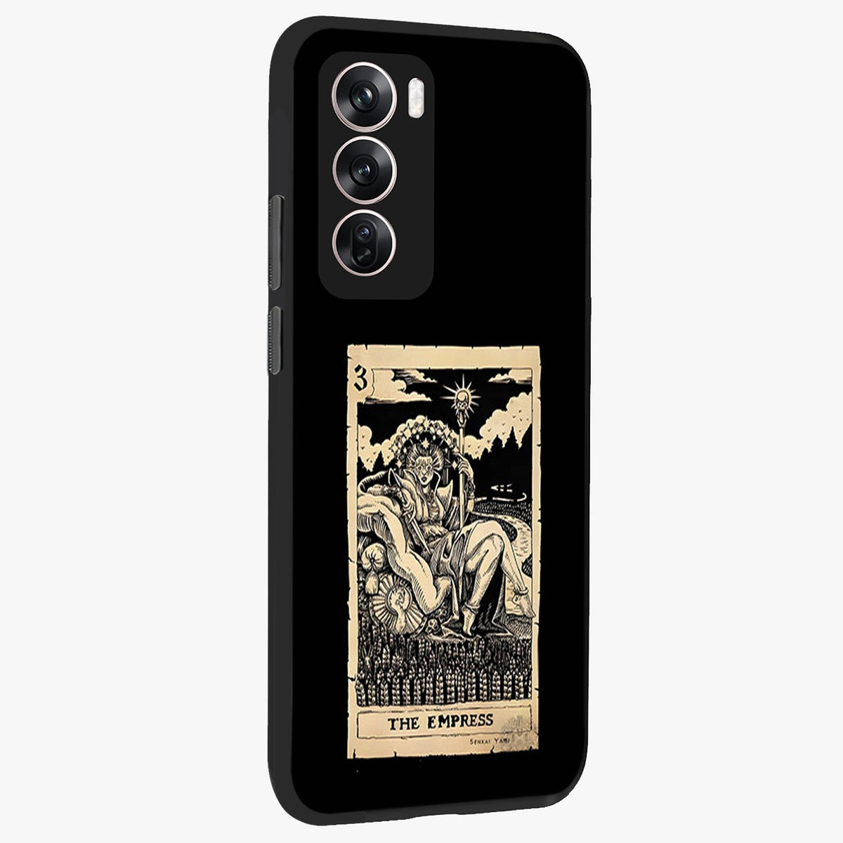 The Empress Glass Case upright view showcasing powerful empress themed artwork with luxurious artistic theme.