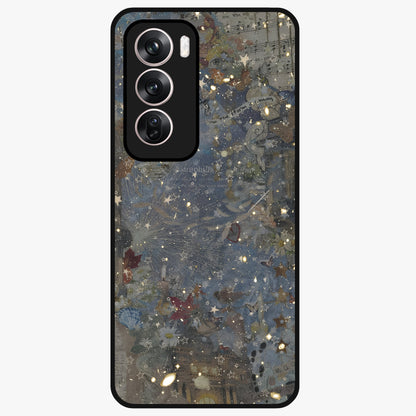Aesthetic Astrolophia Glass Case showing flat back view with dreamy aesthetic design and glossy glass finish.