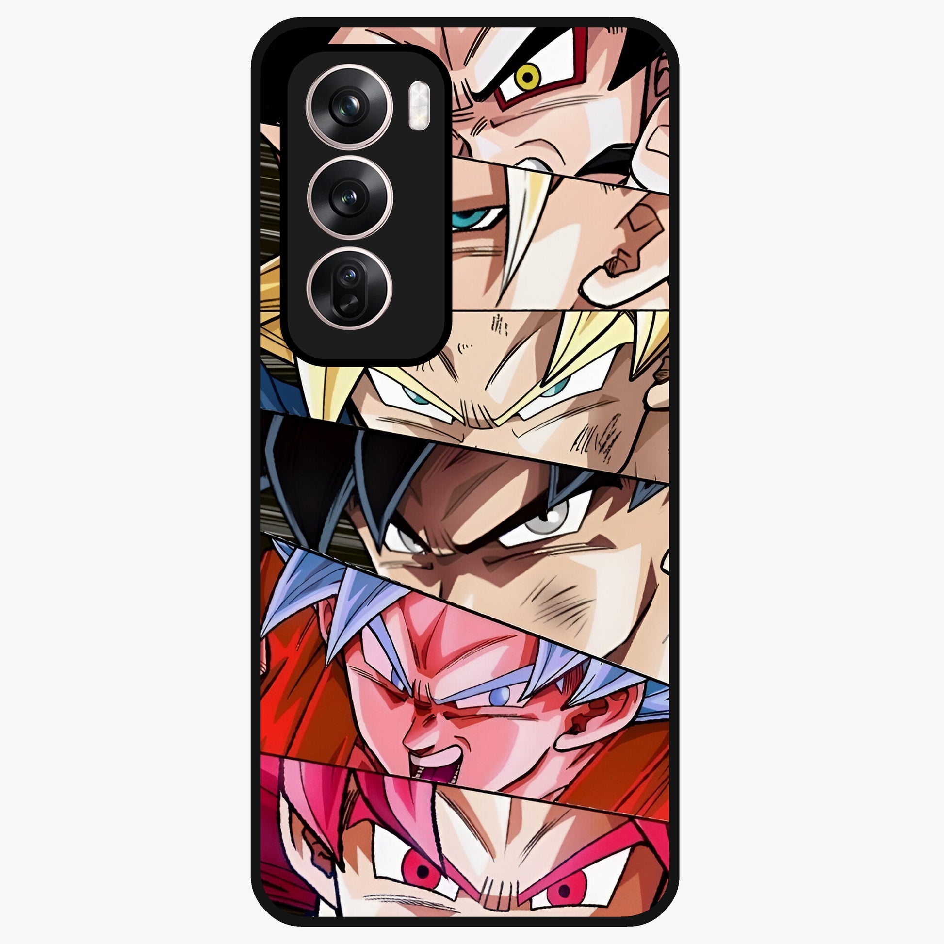Anime Character Glass Case showing flat back view with vibrant anime artwork and glossy glass finish.