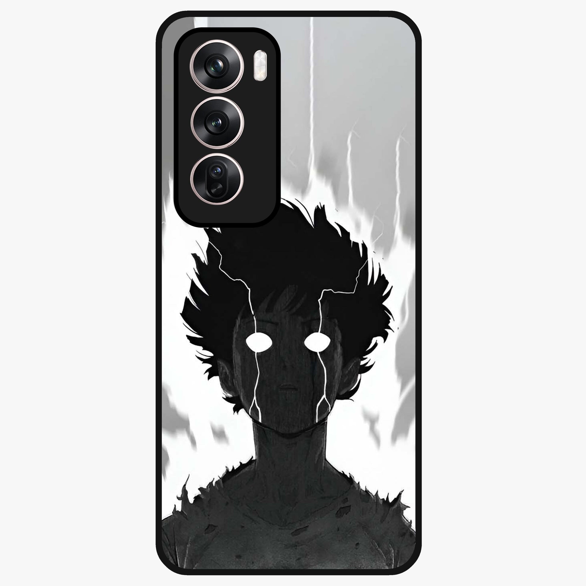 Awakened Inner Rage Glass Case showing flat back view with intense artistic artwork and glossy glass finish.
