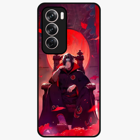 Blood Moon Sovereign Glass Case showing flat back view with mystical blood moon artwork and glossy glass finish.