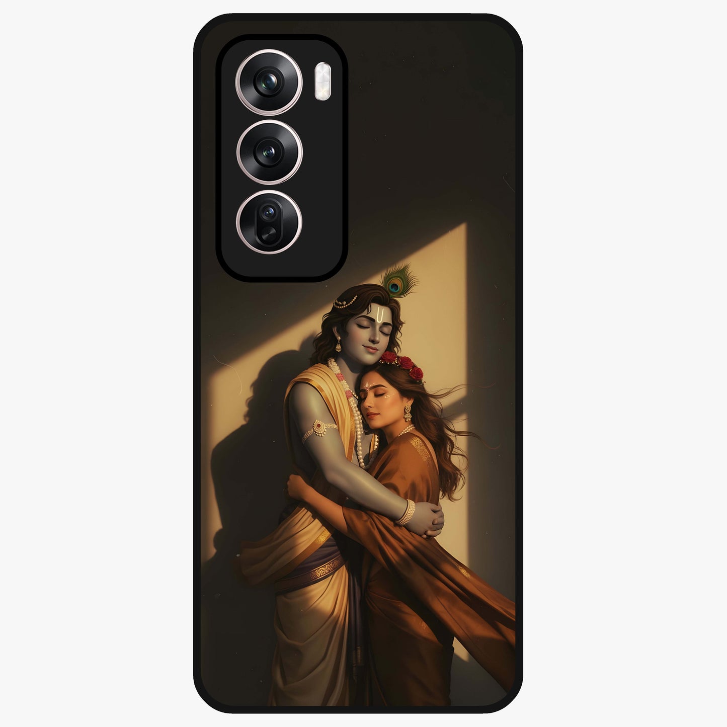 Divine Eternal Love Glass Case showing flat back view with spiritual love themed artwork and glossy glass finish.