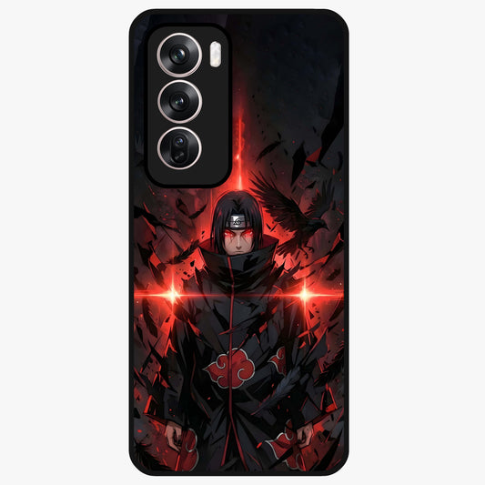 Focused Blade Discipline Glass Case showing flat back view with warrior sword themed artwork and glossy glass finish.