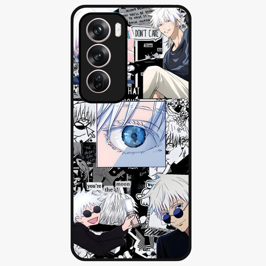 Infinity Sorcerer Chaos Glass Case showing flat back view with mystical sorcerer themed artwork and glossy glass finish.