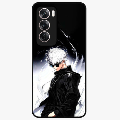 Limitless Shadow King Glass Case showing flat back view with powerful shadow warrior artwork and glossy glass finish.