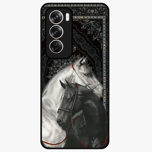 Majestic Ride Legacy Glass Case showing flat back view with powerful automotive inspired artwork and glossy glass finish.