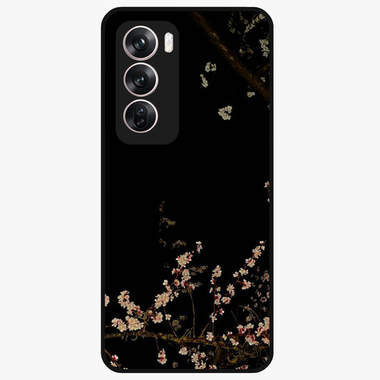 Petal Moon Light With Custom Name Glass Case showing flat back view with floral moonlight artwork and personalized name design.