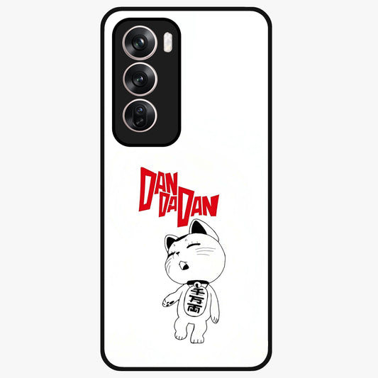 Playful Spirit Charm Glass Case showing flat back view with cheerful charm themed artwork and glossy glass finish.
