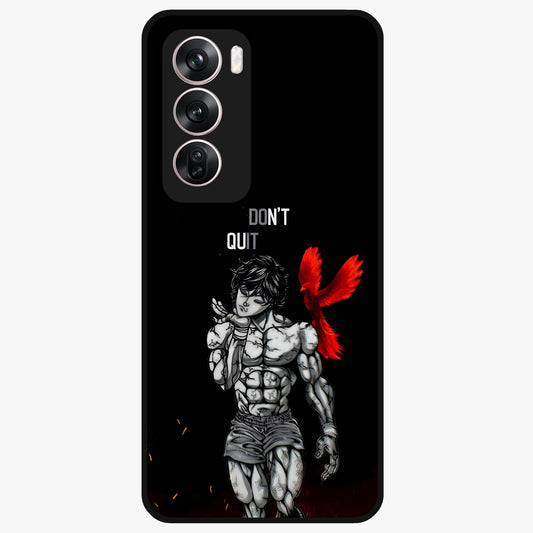 Rise Beyond Limits Glass Case showing flat back view with motivational typography artwork and glossy glass finish.