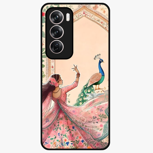 Royal Grace Muse Glass Case showing flat back view with elegant artistic artwork and glossy glass finish.