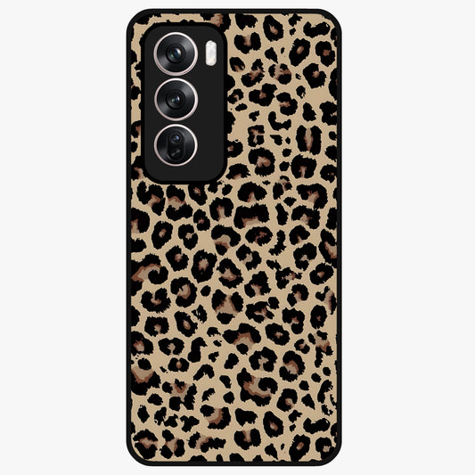 Savage Chic Pattern Glass Case showing flat back view with stylish patterned artwork and glossy glass finish.