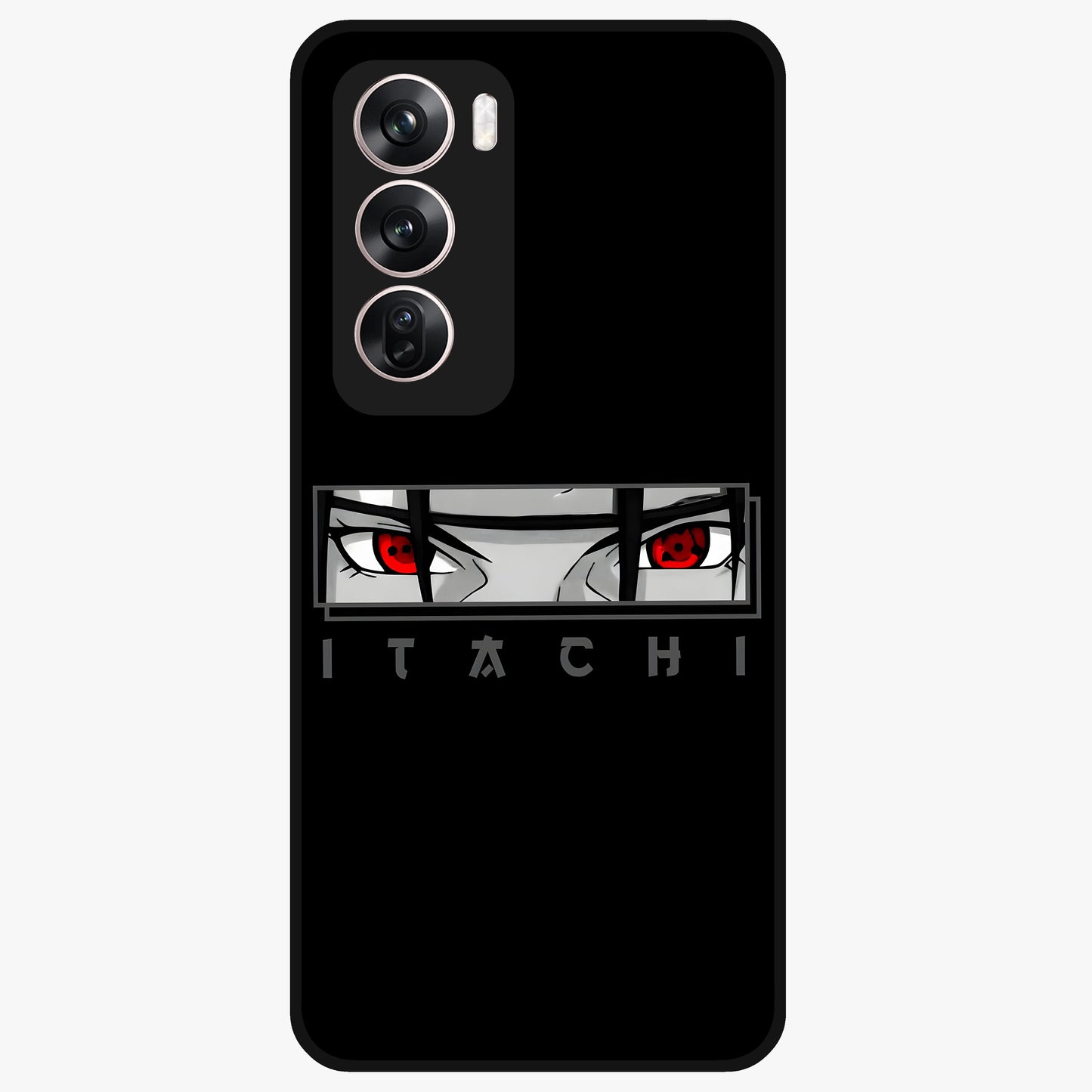 Scarlet Gaze Dominance Glass Case showing flat back view with striking red themed artwork and glossy glass finish.