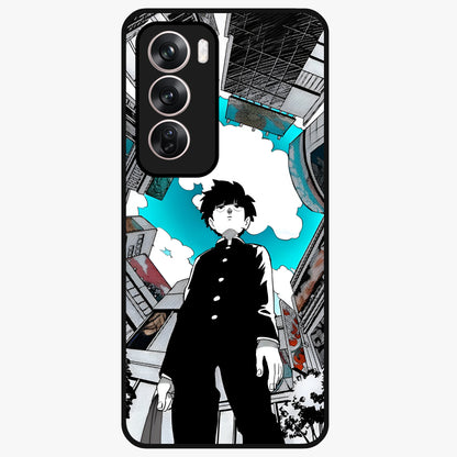 Silent Psychic Awakening Glass Case showing flat back view with mystical psychic themed artwork and glossy glass finish.