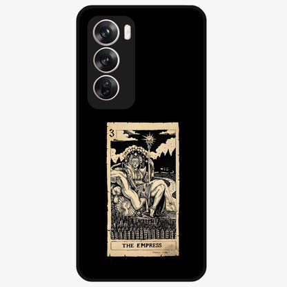 The Empress Glass Case showing flat back view with regal feminine artwork and glossy glass finish.