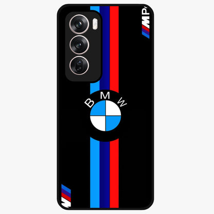 Turbo BMW Beast Glass Case showing flat back view with high performance sports car artwork and glossy glass finish.