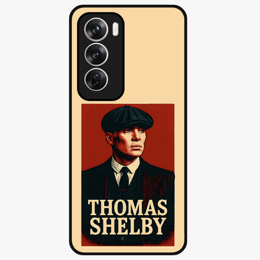 Vintage Mafia Authority Glass Case showing flat back view with bold vintage mafia inspired artwork and glossy glass finish.