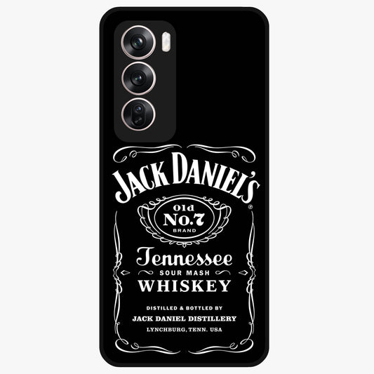 Vintage Whiskey Heritage Glass Case showing flat back view with classic whiskey inspired artwork and glossy glass finish.