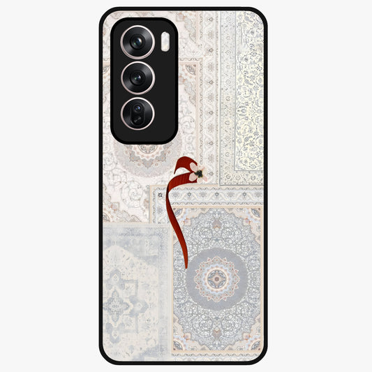 White Aesthetic Bow Glass Case showing flat back view with minimal bow artwork and glossy glass finish.