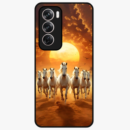 Wild Sunset Majesty Glass Case showing flat back view with majestic sunset landscape artwork and glossy glass finish.