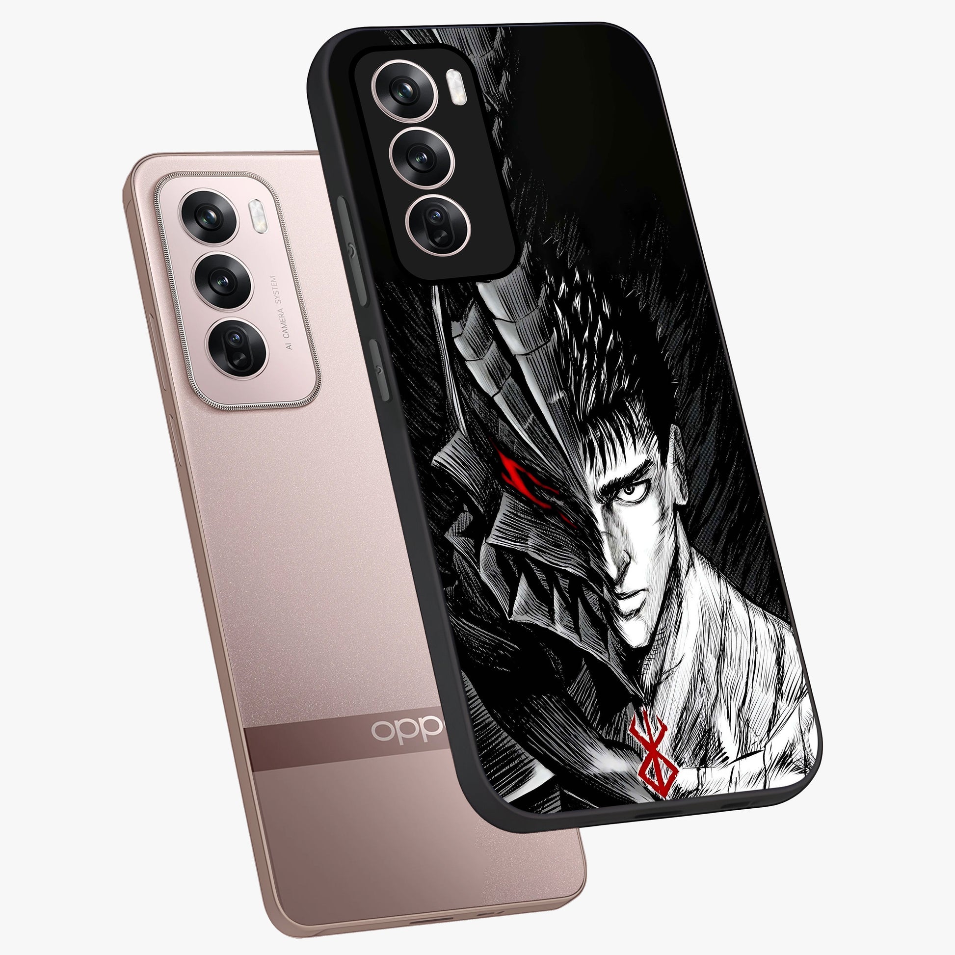 Berserker Blood Oath Glass Case displayed in angled mockup highlighting dark fantasy graphic design and powerful theme.