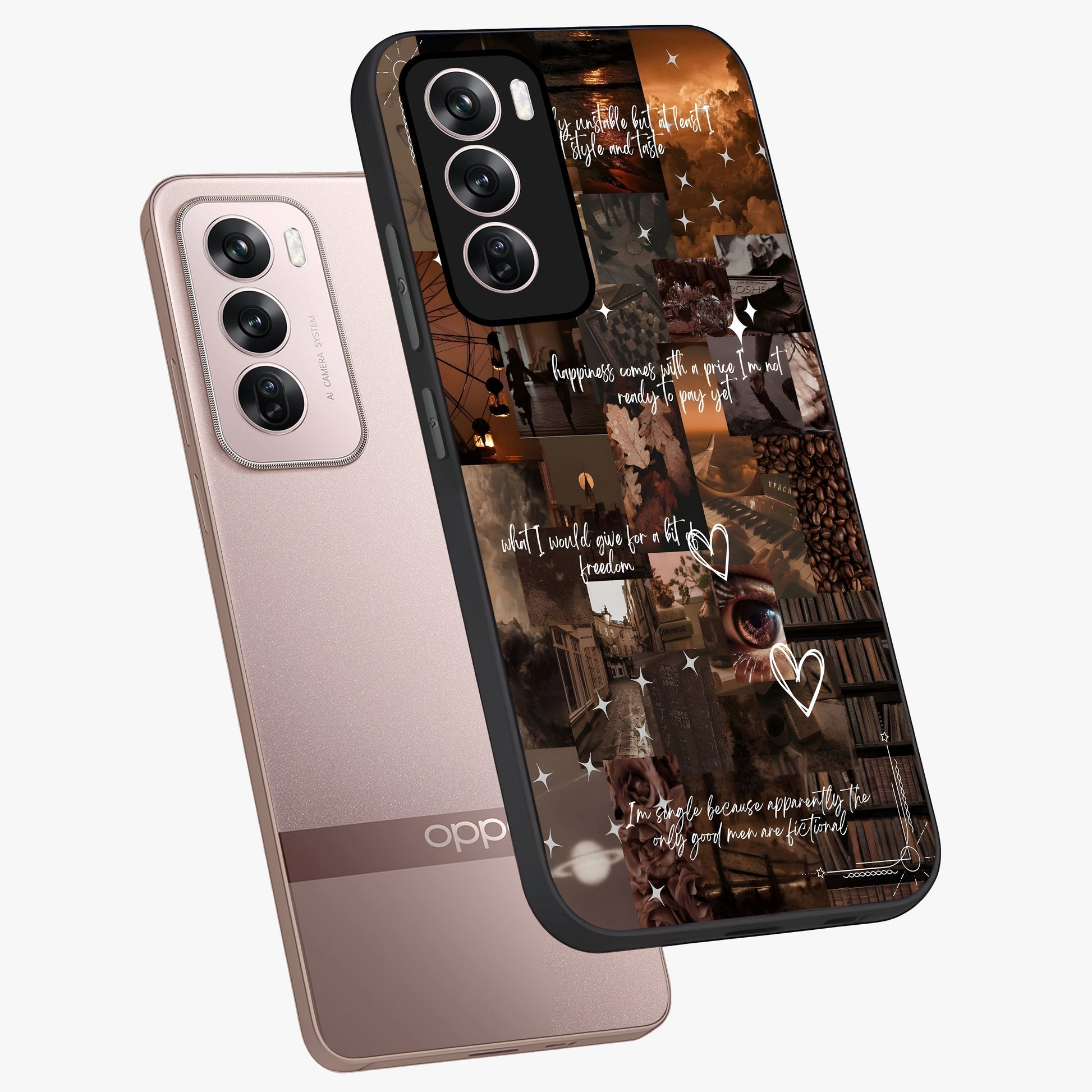 Bittersweet Aesthetic Chaos Glass Case displayed in angled mockup highlighting expressive abstract artwork and edgy aesthetic theme.