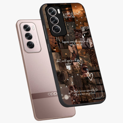 Bittersweet Aesthetic Chaos Glass Case displayed in angled mockup highlighting expressive abstract artwork and edgy aesthetic theme.