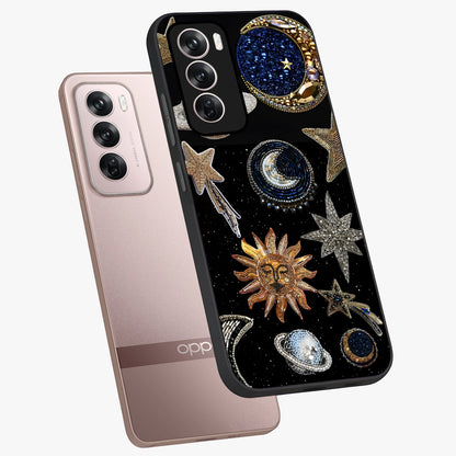 Celestial Gem Constellations Glass Case displayed in angled mockup highlighting gemstone inspired constellation design.