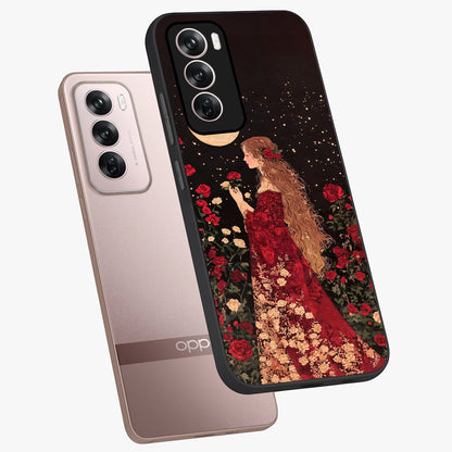 Crimson Dreams Glass Case displayed in angled mockup highlighting soft crimson aesthetic design with artistic theme.