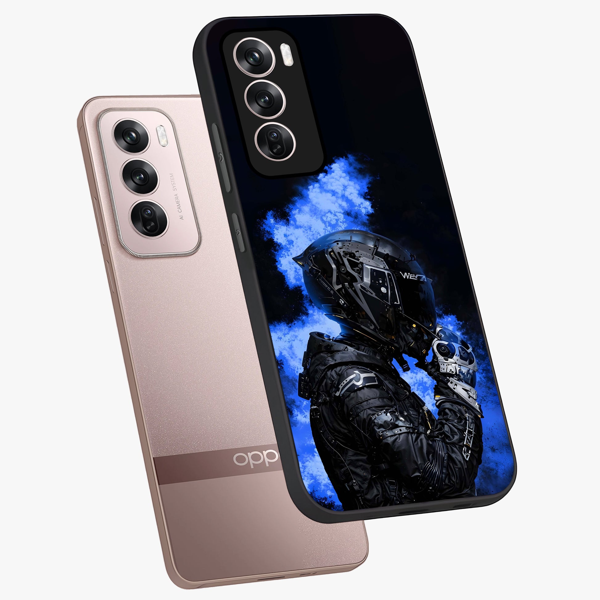 Cyber Sentinel Protocol Glass Case displayed in angled mockup highlighting digital cyber design with sci-fi aesthetic style.