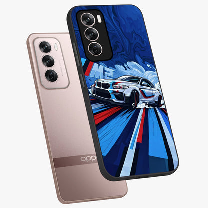 Drift Power Rush Glass Case displayed in angled mockup highlighting powerful drift car design with sporty aesthetic style.