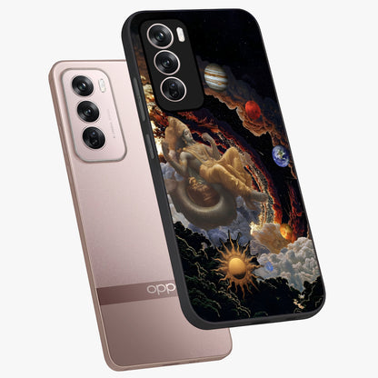 Galactic Divine God Glass Case displayed in angled mockup highlighting powerful celestial deity illustration with galactic aesthetic.