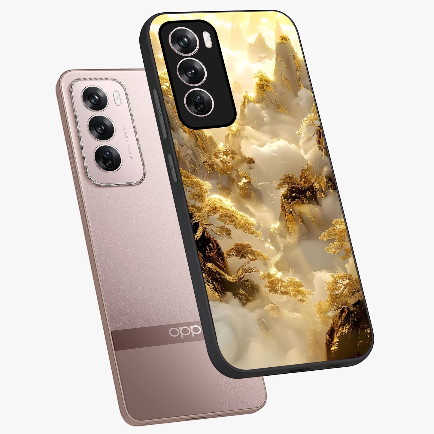 Gates Of Illumination Glass Case displayed in angled mockup highlighting radiant portal inspired design with fantasy aesthetic.
