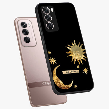 Gold Sun Blush Glass Case displayed in angled mockup highlighting radiant sun design with warm golden aesthetic.