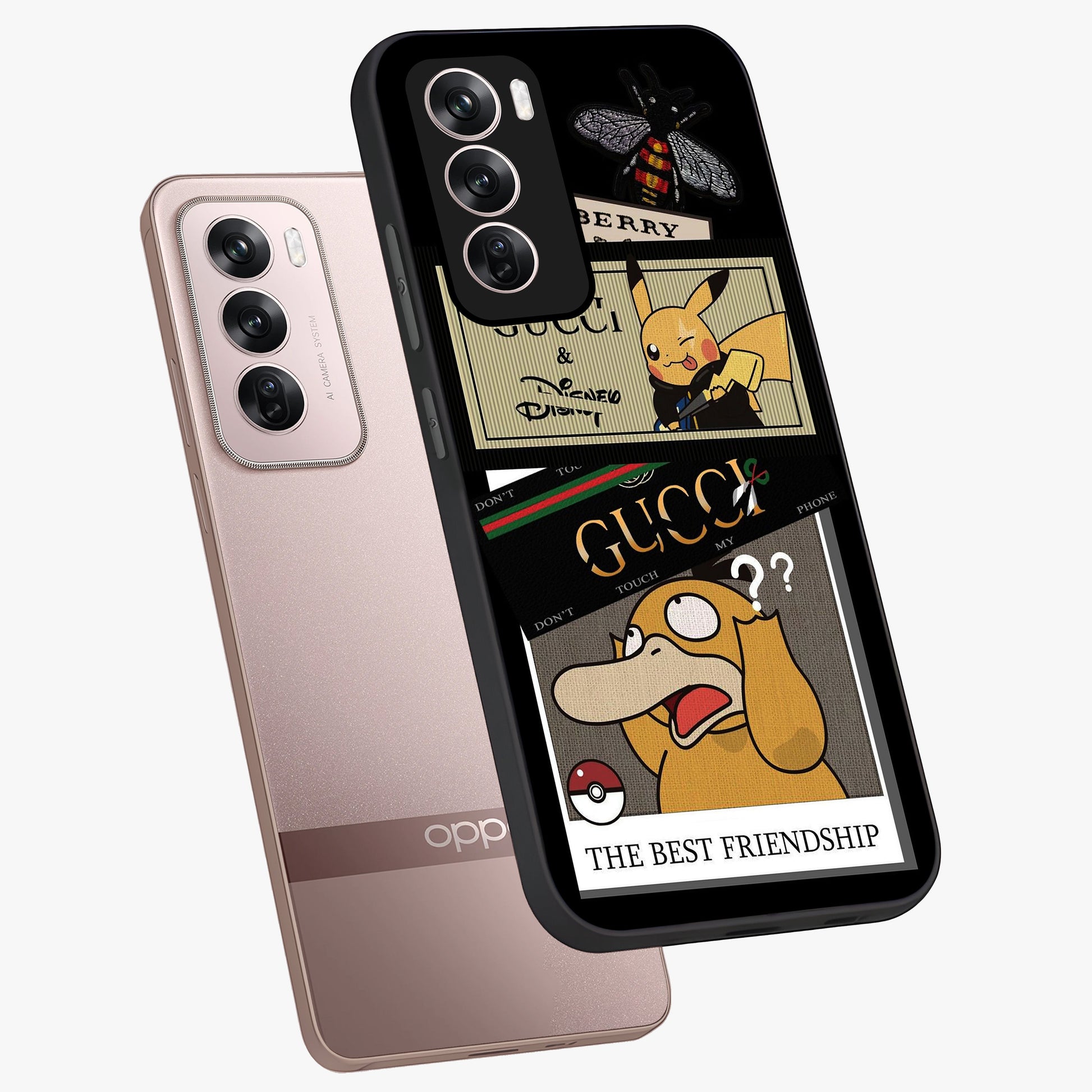 Gucci Play Mashup Glass Case displayed in angled mockup highlighting stylish fashion mashup design with bold aesthetic.