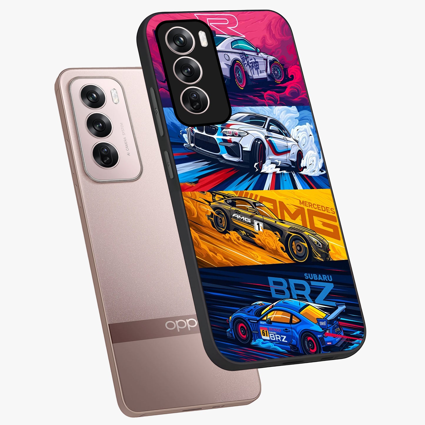 JDM Sports Car Glass Case displayed in angled mockup highlighting sleek Japanese racing car design with automotive aesthetic.