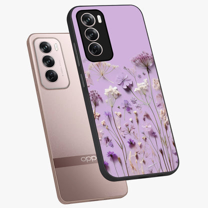 Lavender Blossom Dream Glass Case displayed in angled mockup highlighting dreamy lavender flower design with calming aesthetic style.