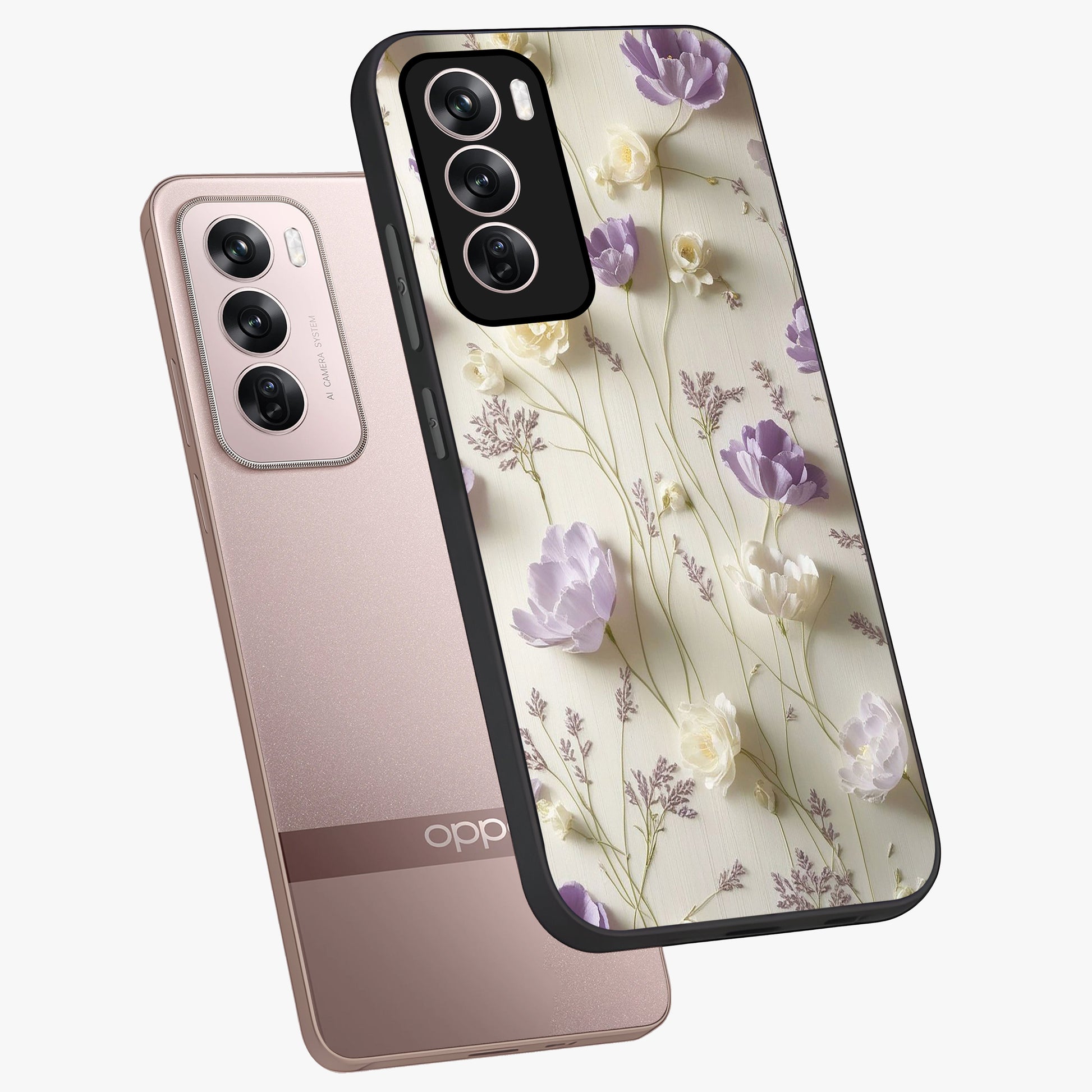 Lilac Breeze Harmony Glass Case displayed in angled mockup highlighting calm lilac breeze design with soothing aesthetic style.
