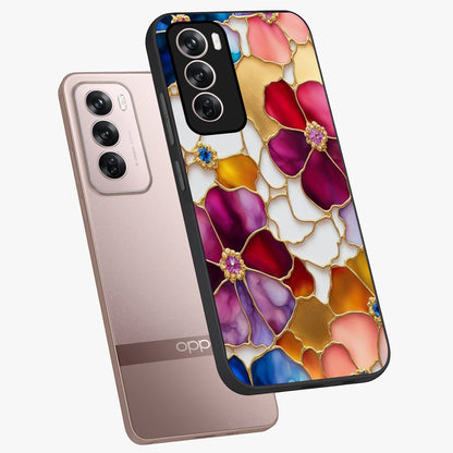 Marble Flower Pattern Glass Case displayed in angled mockup highlighting elegant marble floral design with modern aesthetic.