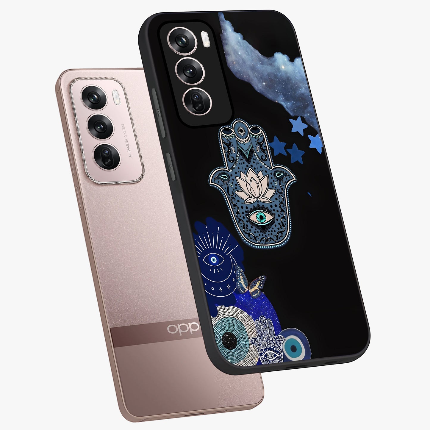 Mystic Hand Aura Glass Case displayed in angled mockup highlighting magical aura design with spiritual aesthetic style.