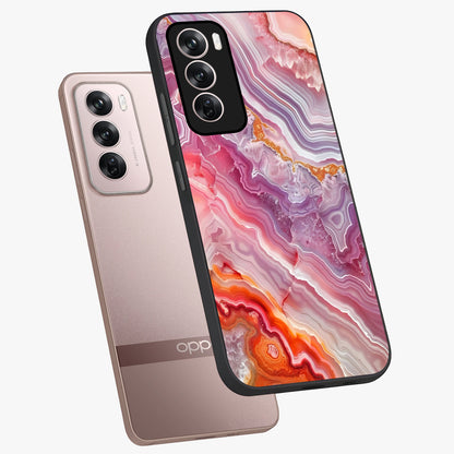 Rose Quartz Marble Glass Case displayed in angled mockup highlighting elegant marble pattern with soft aesthetic style.