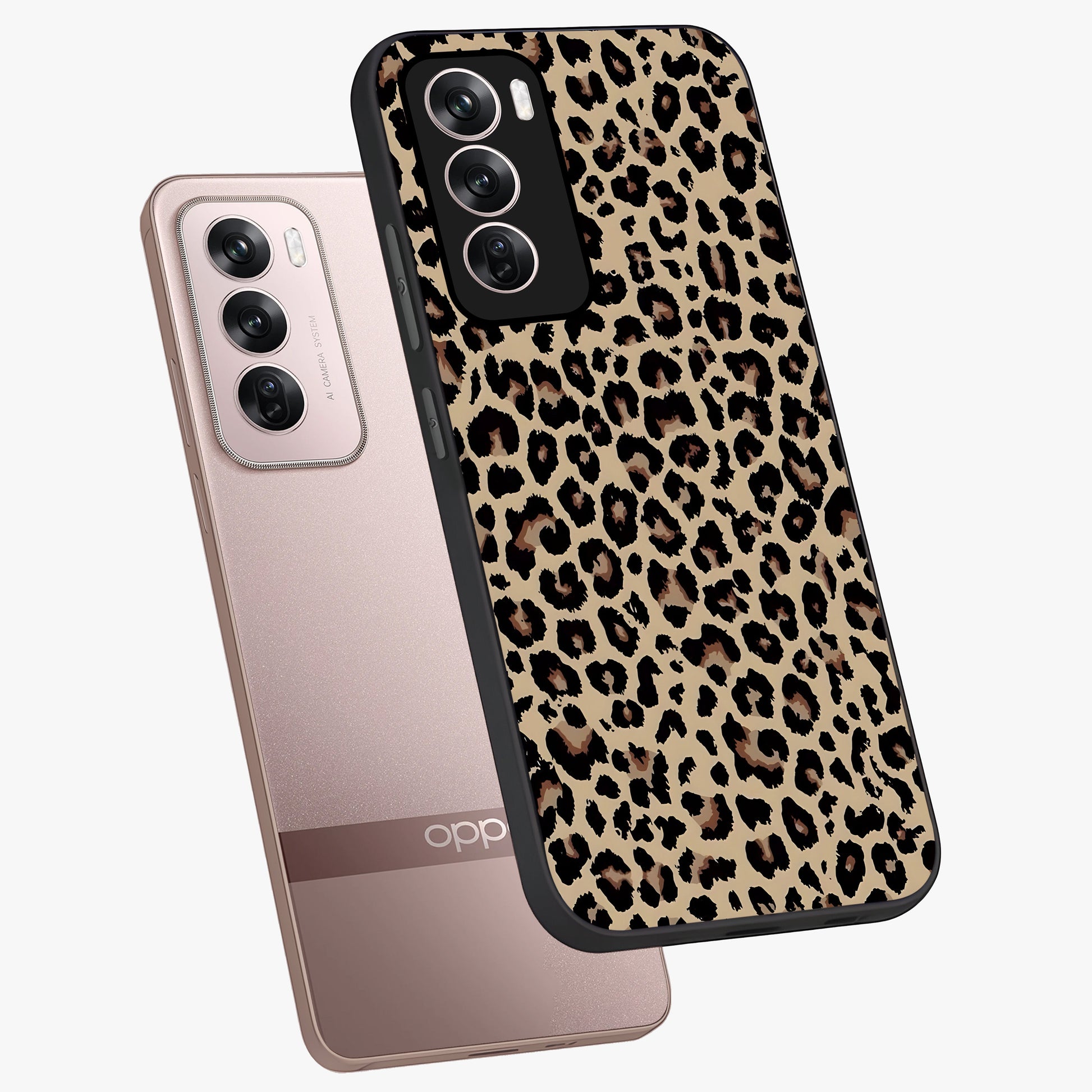 Savage Chic Pattern Glass Case displayed in angled mockup highlighting bold fashion inspired design with chic aesthetic.