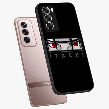 Scarlet Gaze Dominance Glass Case displayed in angled mockup highlighting intense visual design with bold scarlet aesthetic.