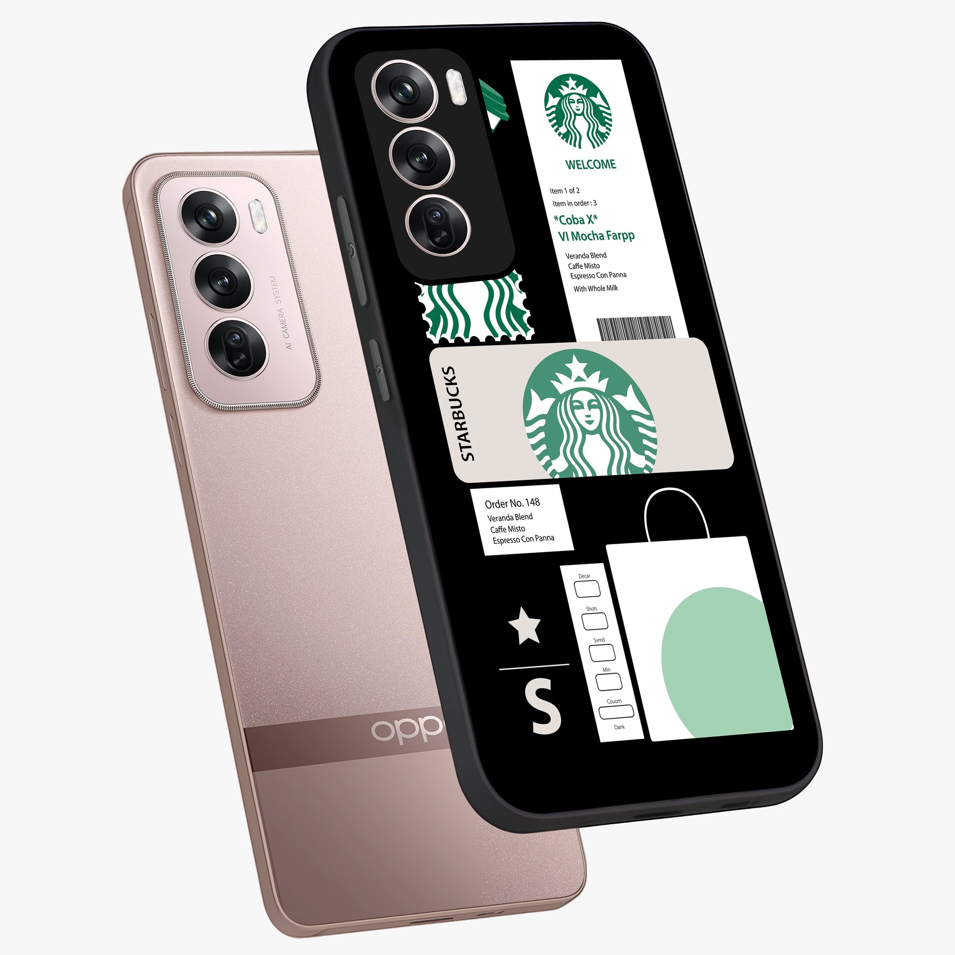 Starbucks Mocha Glass Case displayed in angled mockup highlighting stylish mocha themed design with cozy café aesthetic.
